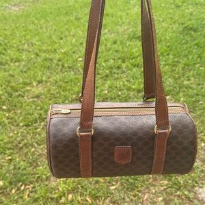 vintage Celine Macadam barrel bag w/ inside stain